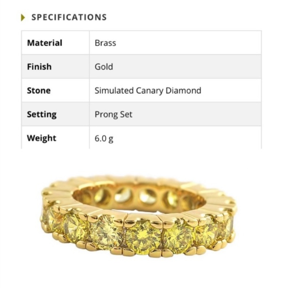 🌟Eternity CZ Canary in Gold. - 2 Remaining - Picture 2 of 15